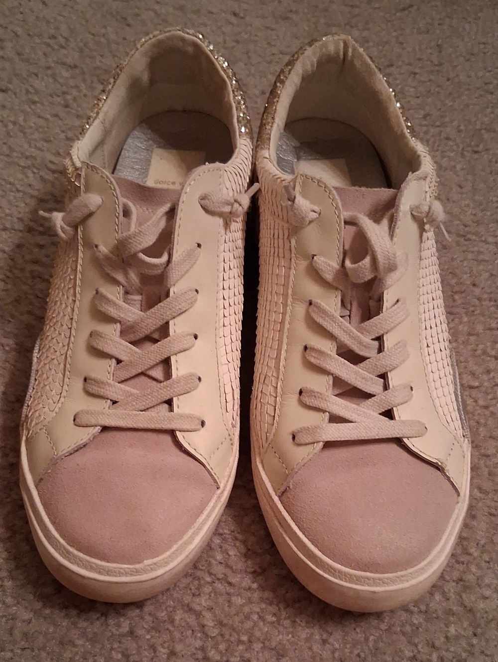 Dolce Vita Women’s Neutral Beige Lace-Up Casual Sneakers
